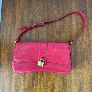 Mango Coconut-Effect Shoulder Bag Red